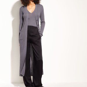 Vince Mix Ribbed Cashmere Long Button Cardigan